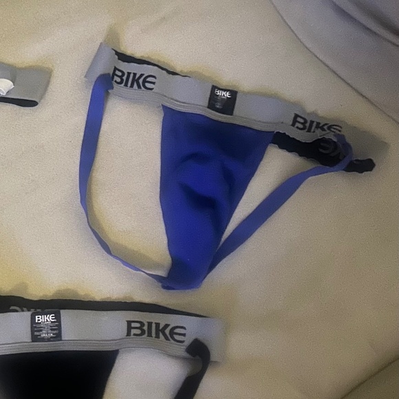BIKE Jockstraps (3-pk) Black, Royal Blue & White US XL - Picture 3 of 4